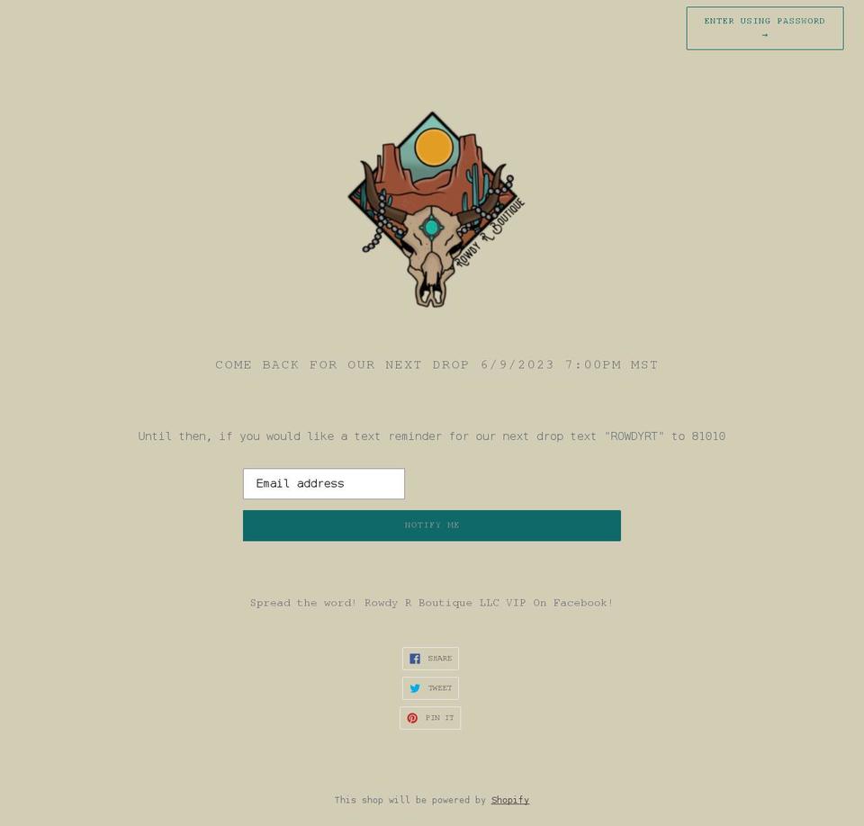 rowdyrboutique.com shopify website screenshot
