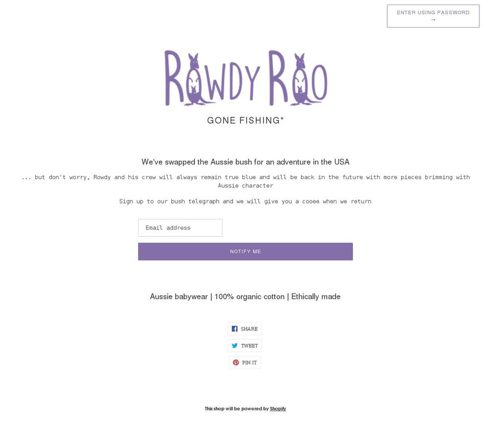 rowdyroo.com.au shopify website screenshot