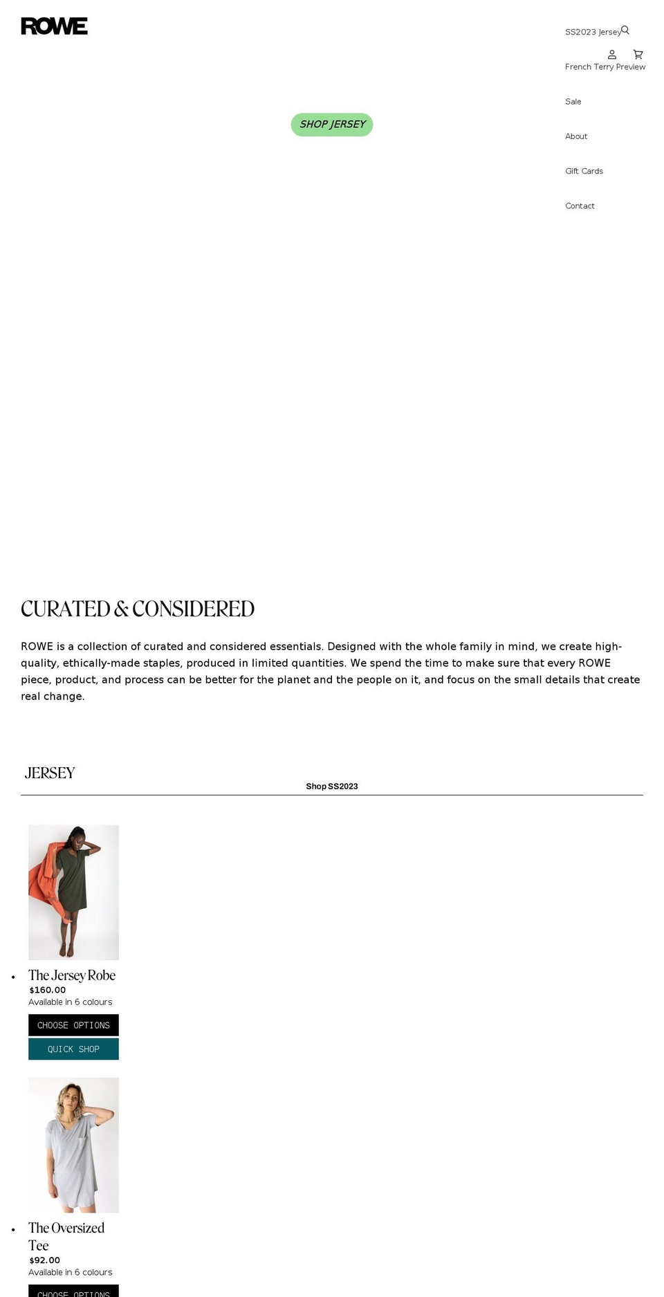 rowekids.com — Shopify storefront screenshot