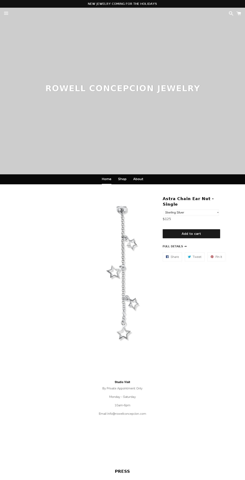 rowellconcepcion.com — Shopify storefront screenshot
