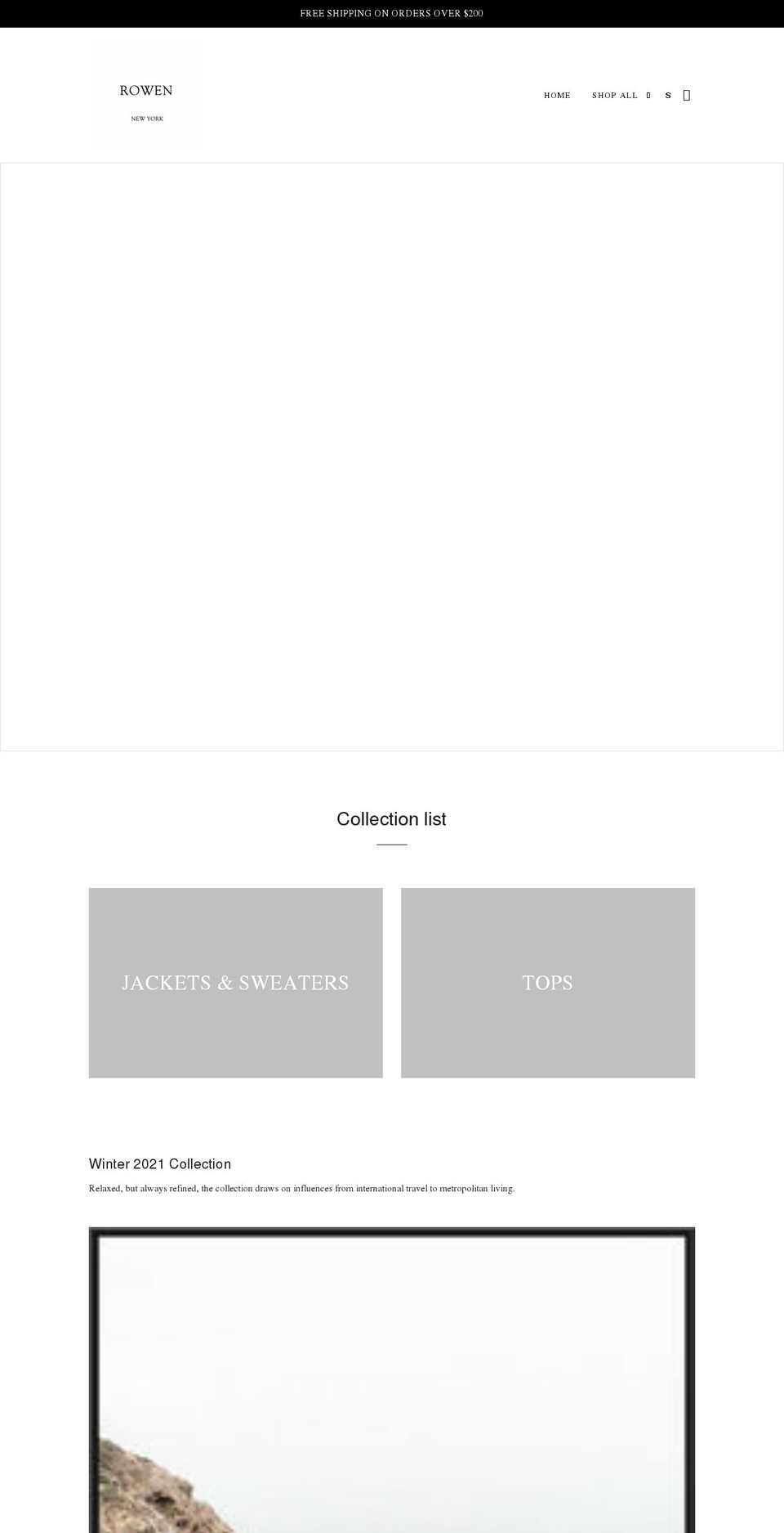 rowen-nyc.com shopify website screenshot