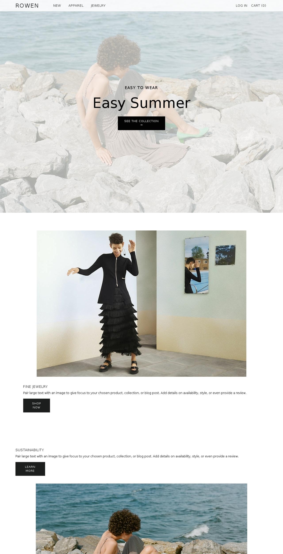 rowenclothing.com shopify website screenshot