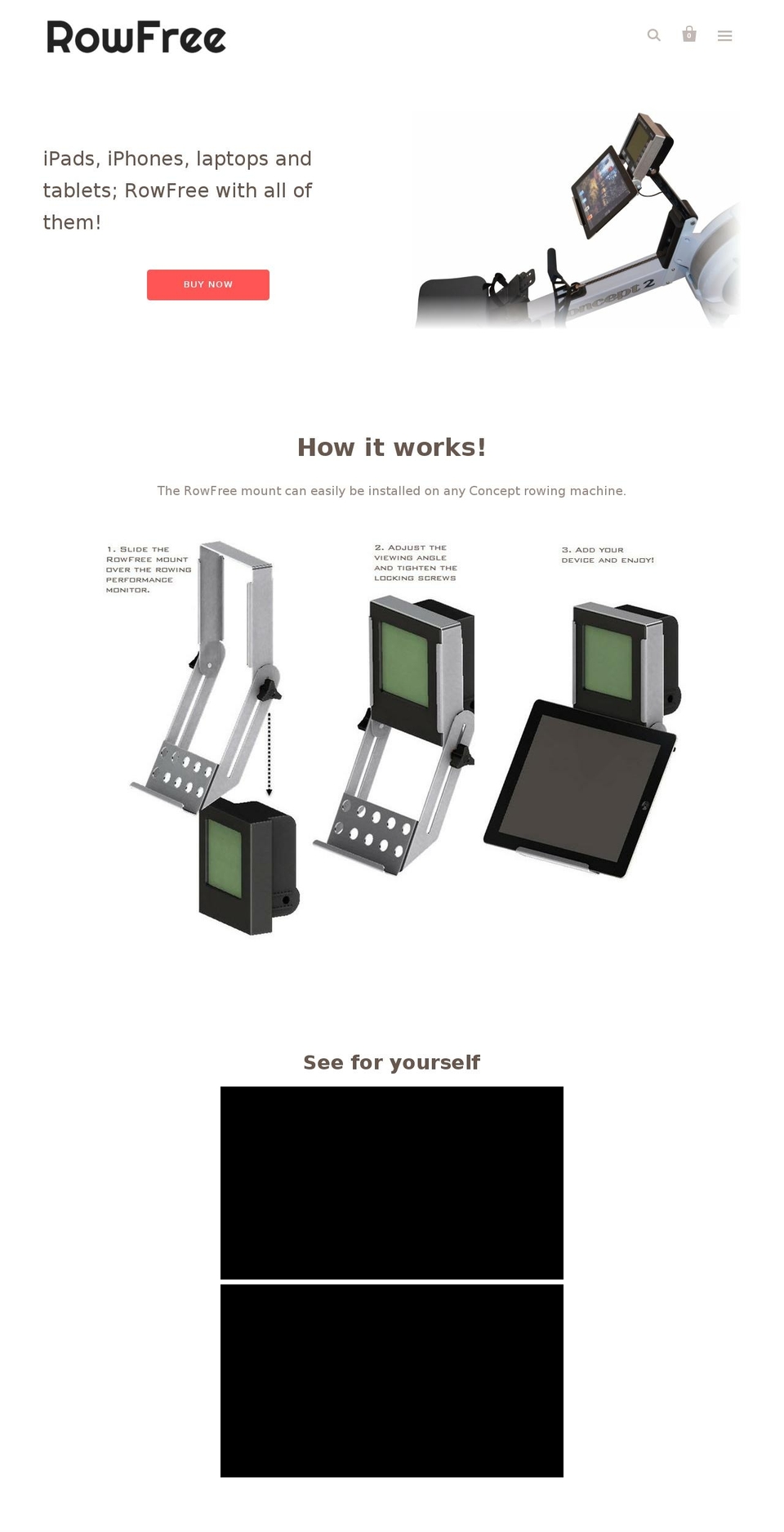 rowfree.com shopify website screenshot