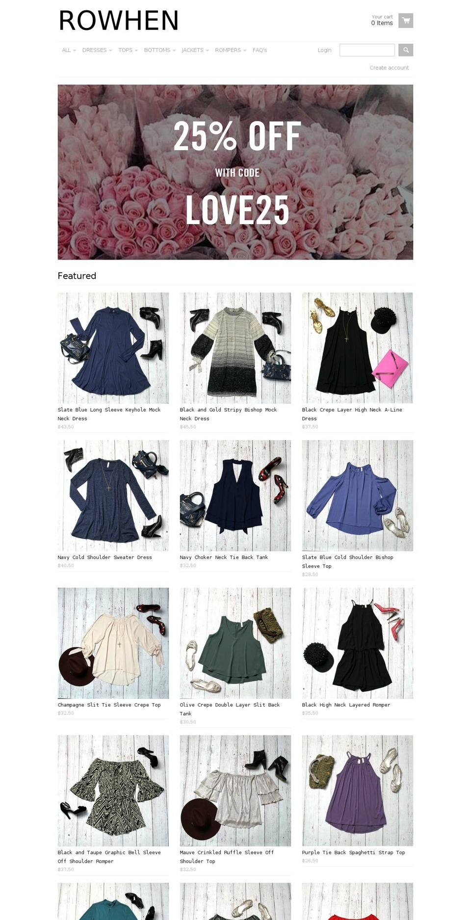 rowhen.com shopify website screenshot