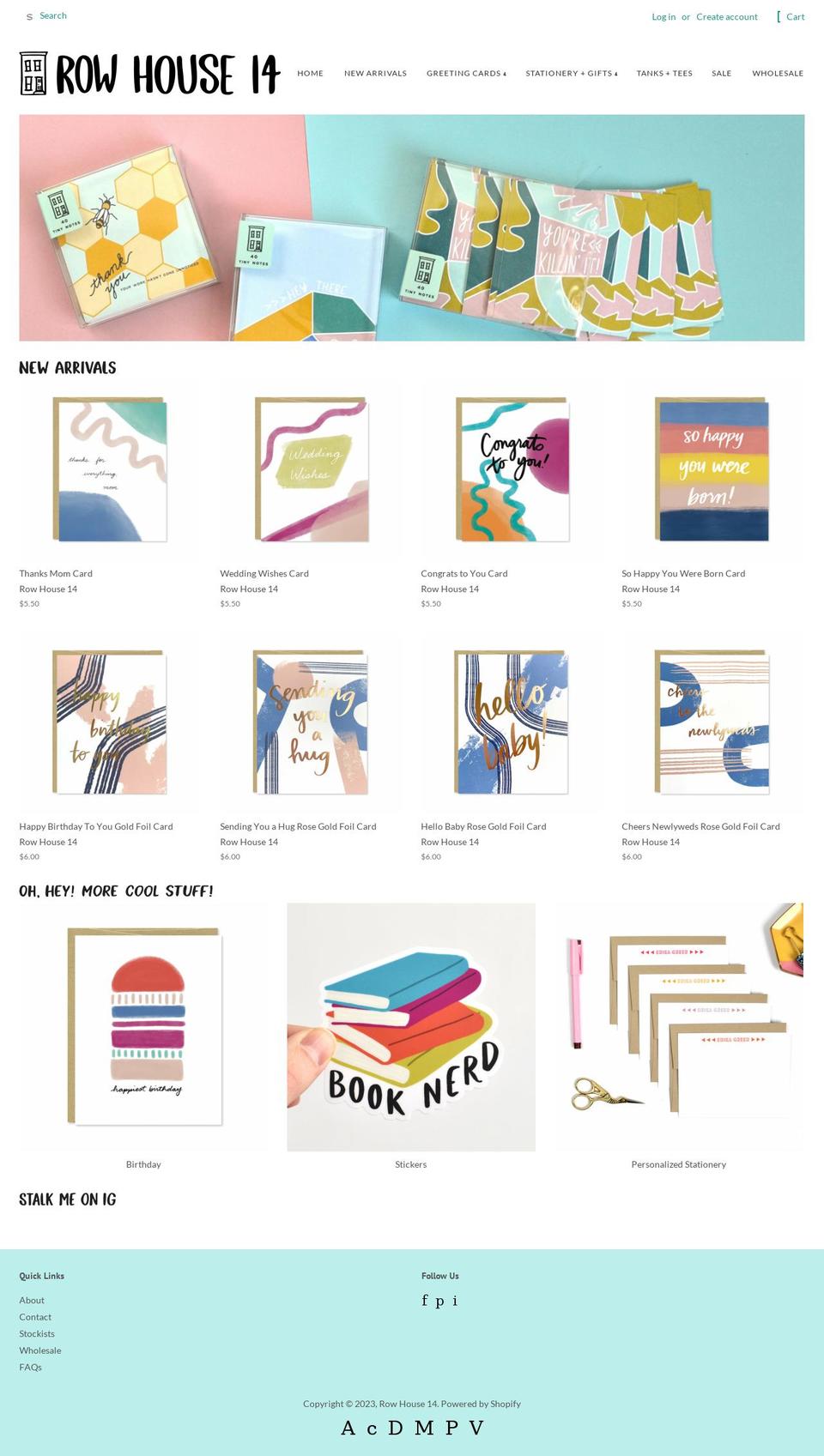 rowhouse14.com shopify website screenshot