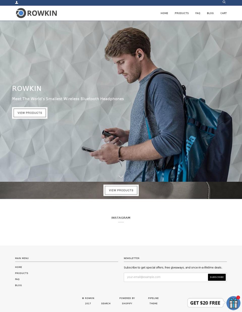 rowkin.myshopify.com shopify website screenshot