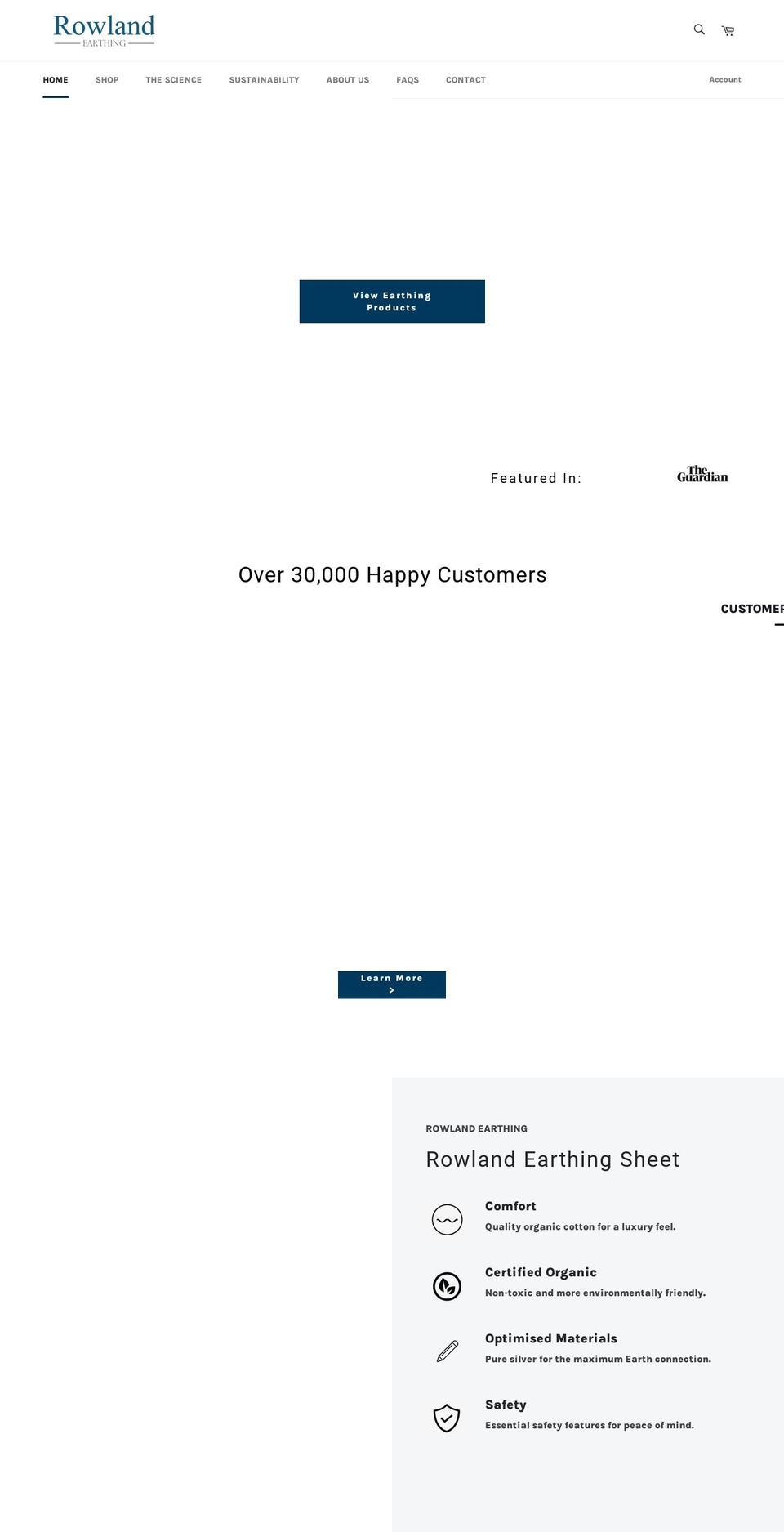 rowlandearthing.co.uk shopify website screenshot