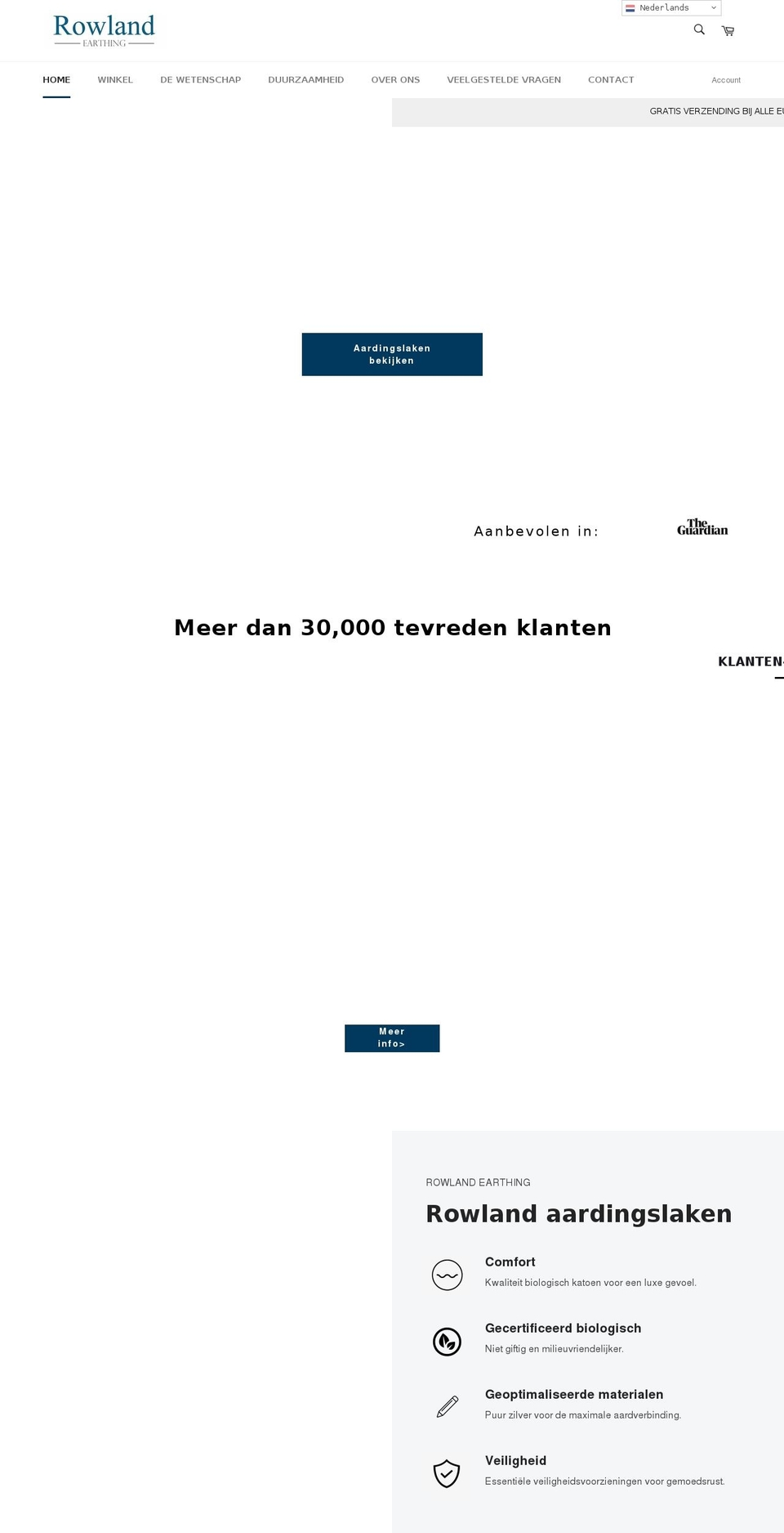 rowlandearthing.nl shopify website screenshot