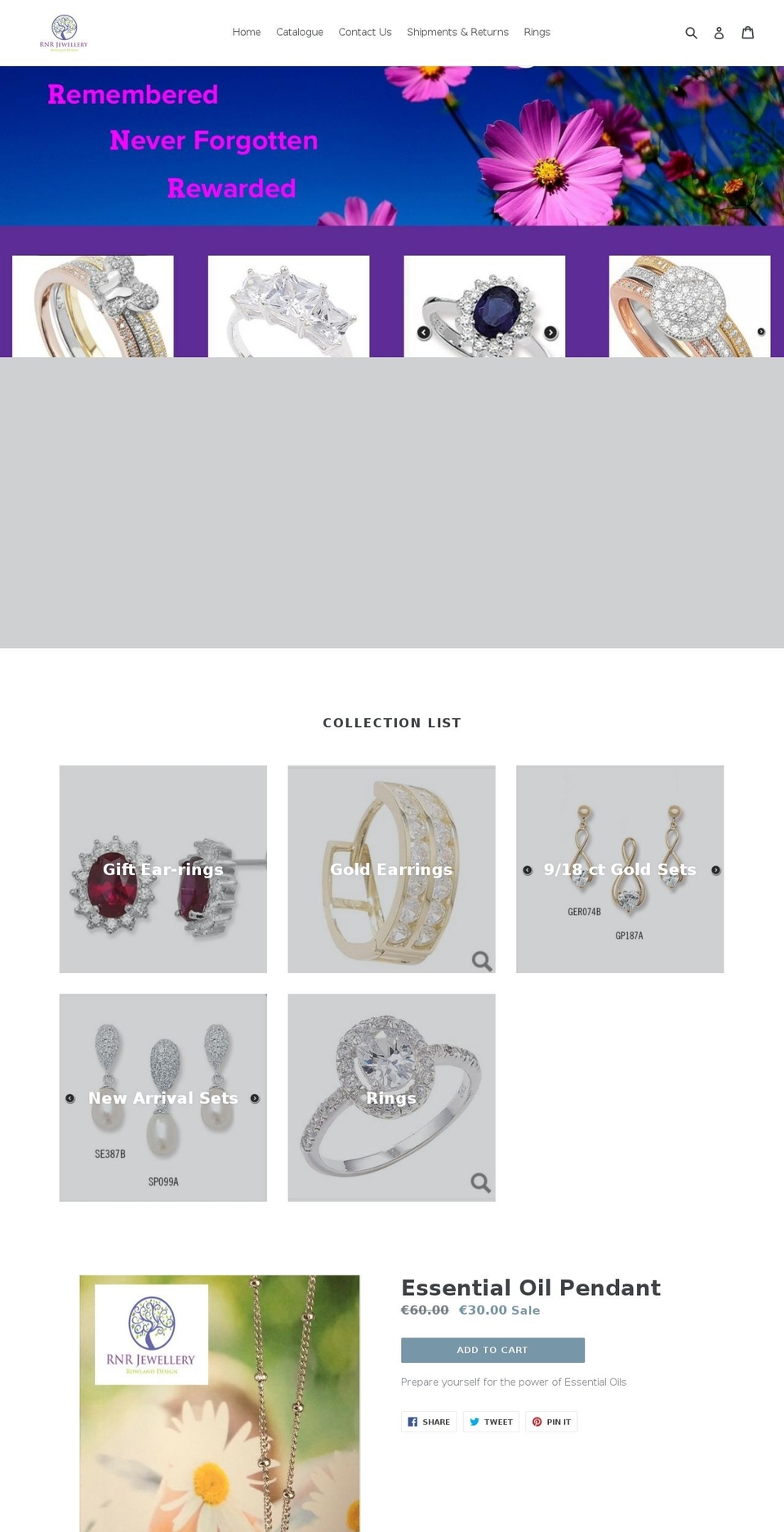 rowlandjewellery.com shopify website screenshot