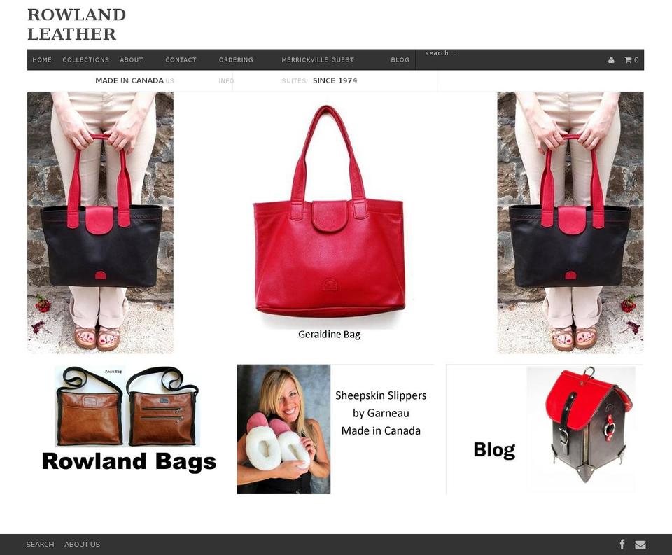 rowlandleather.ca shopify website screenshot