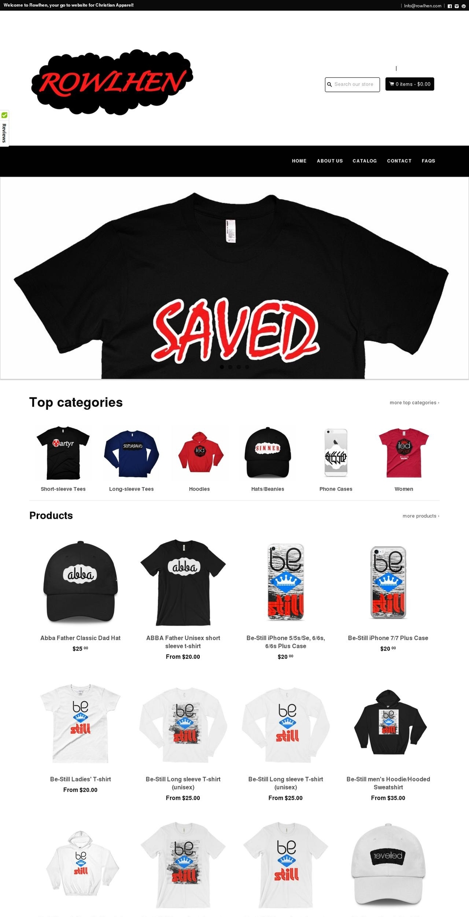 rowlhen.com shopify website screenshot