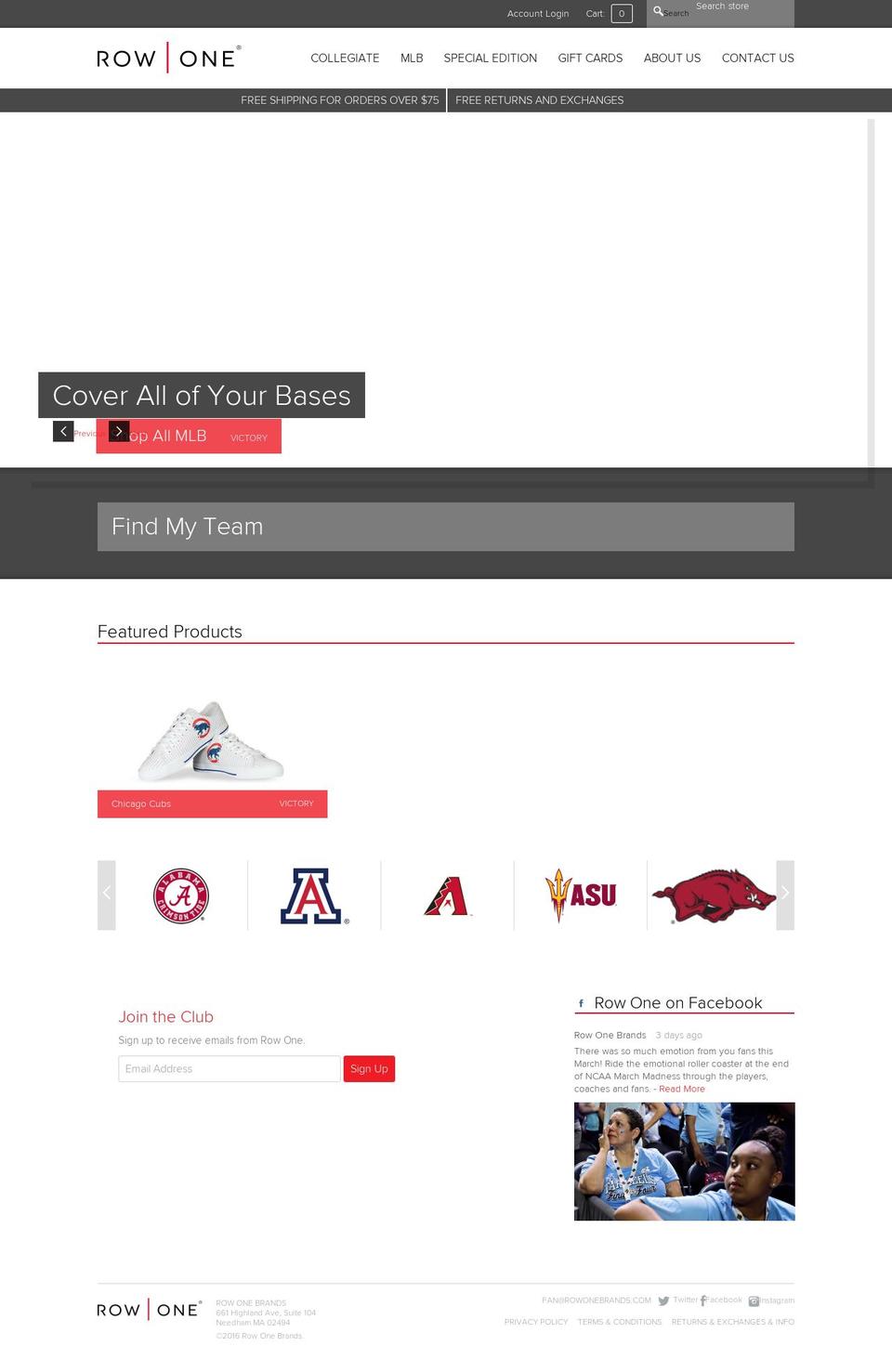 rowonebrands.com shopify website screenshot