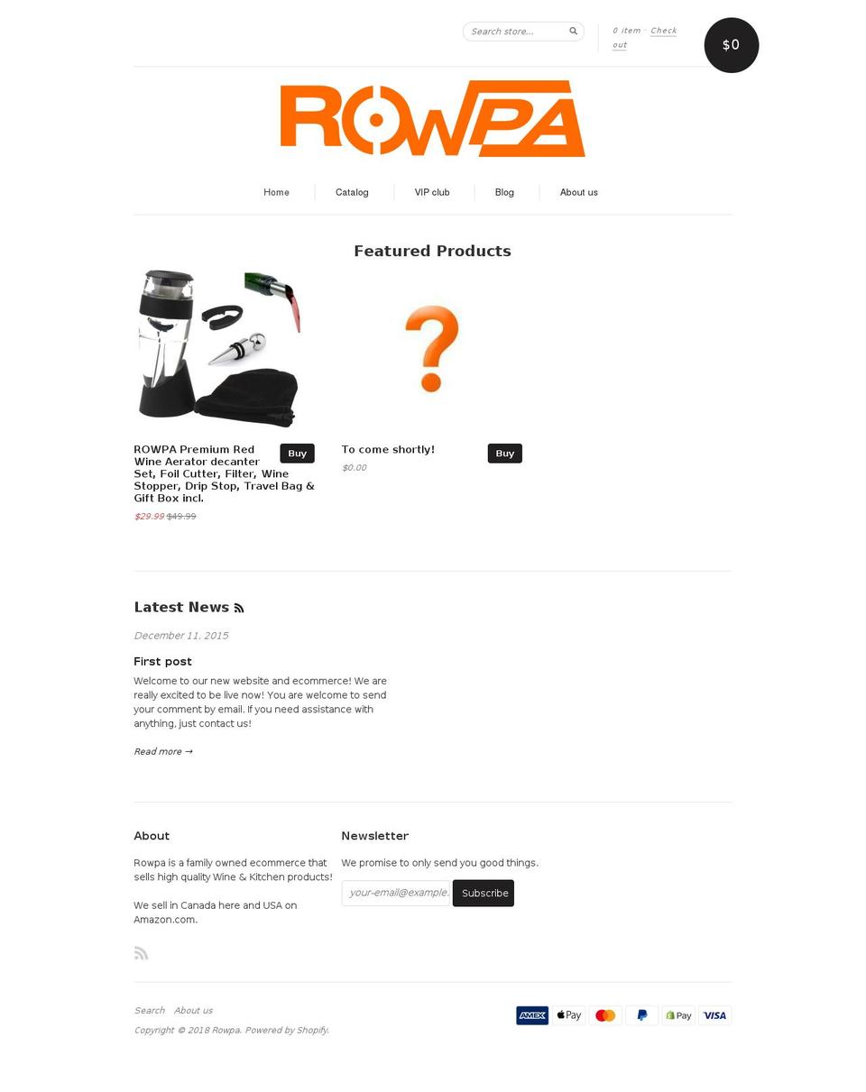 rowpa.com — Shopify storefront screenshot