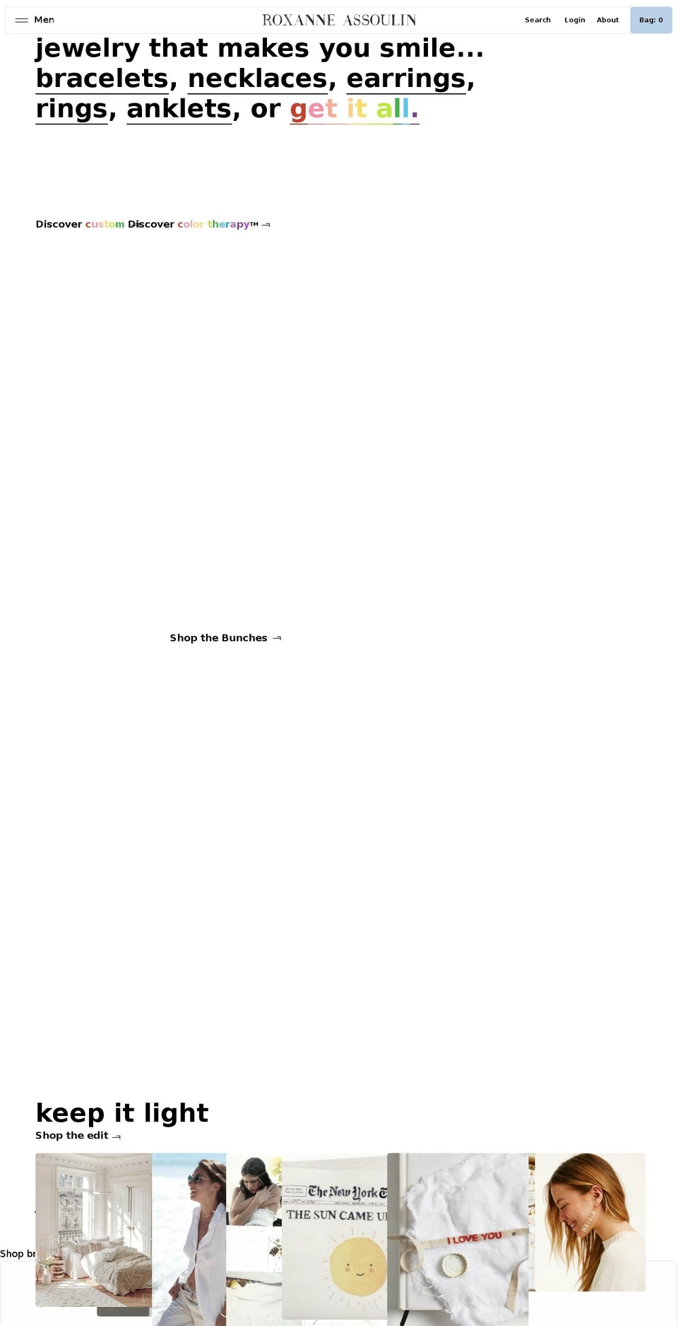 roxanneassoulin.com shopify website screenshot