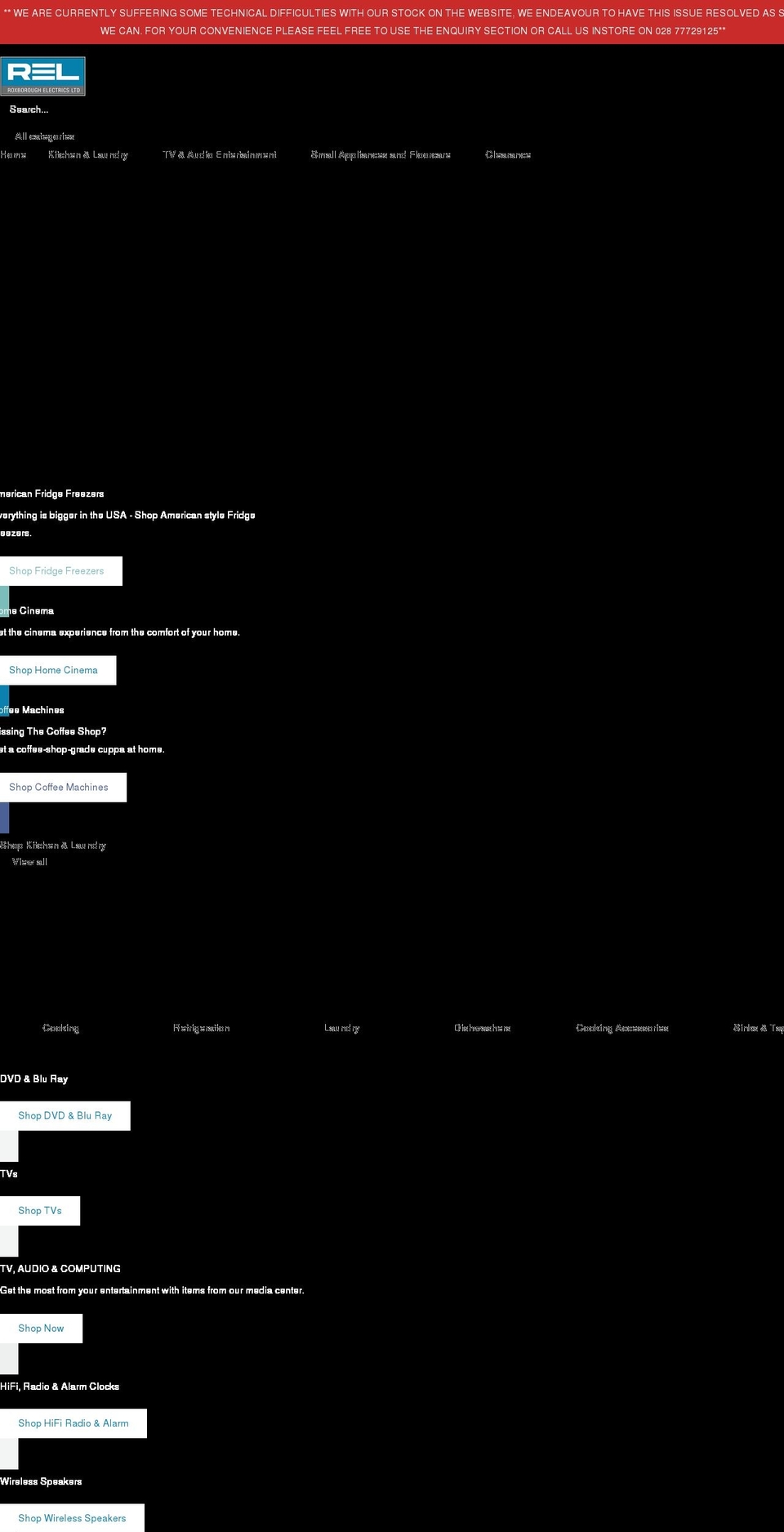 roxboroughelectrics.com shopify website screenshot