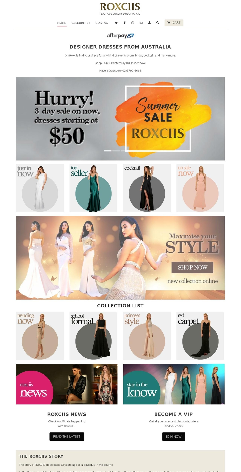 roxcii.net shopify website screenshot