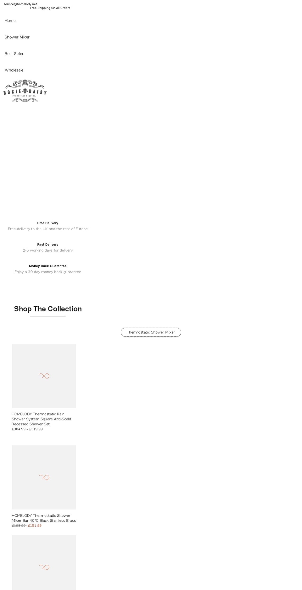 roxiedaisy.com shopify website screenshot