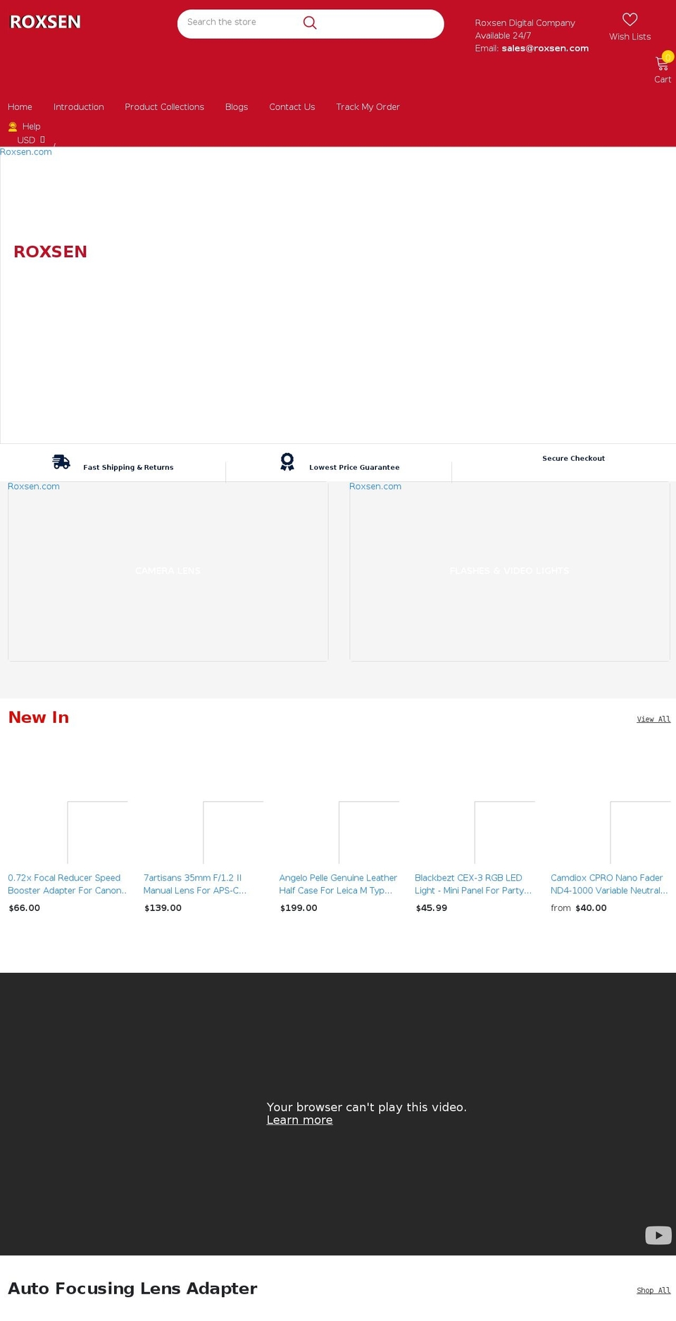 roxsen.com shopify website screenshot