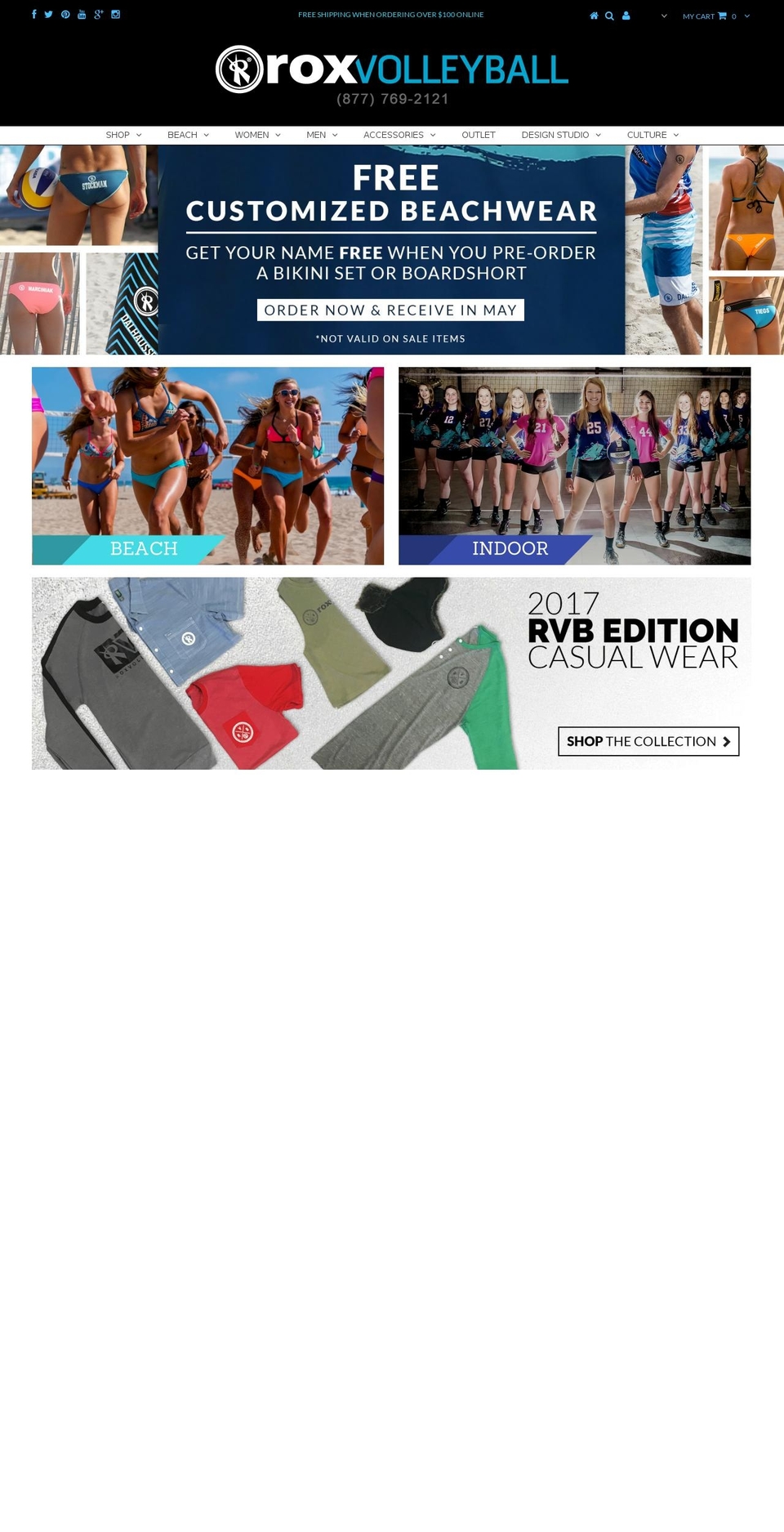 GOOD Shopify theme site example roxvolleyball.com