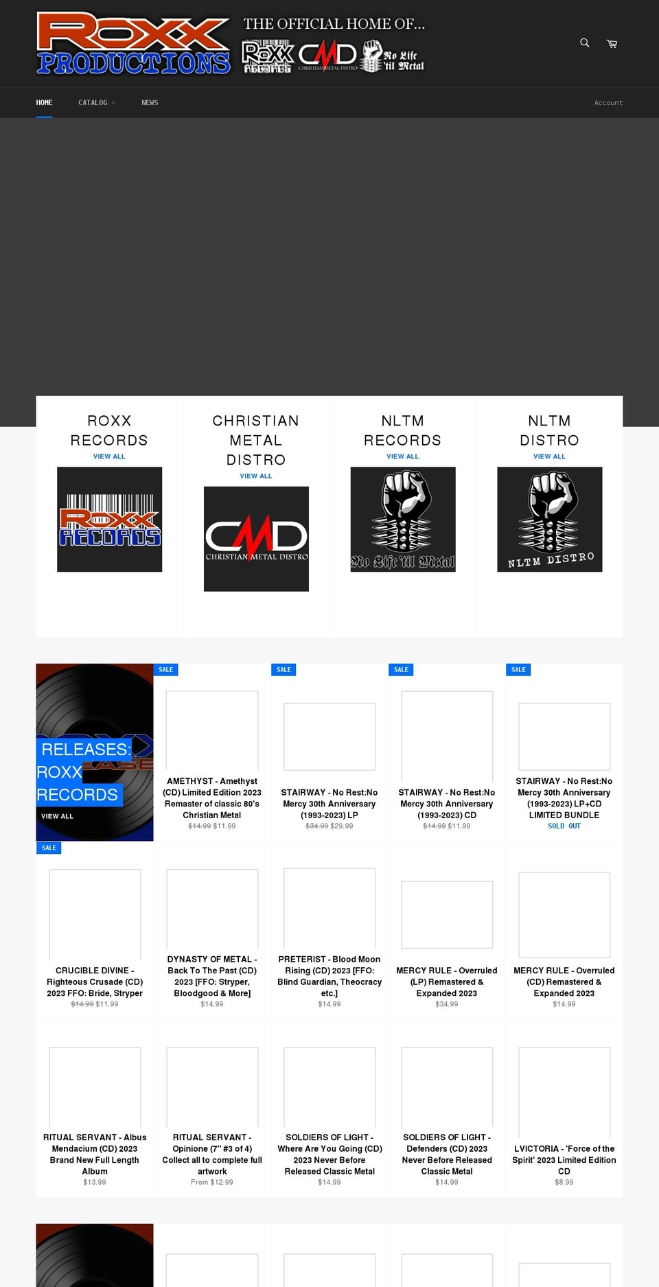 roxxrecords.com shopify website screenshot