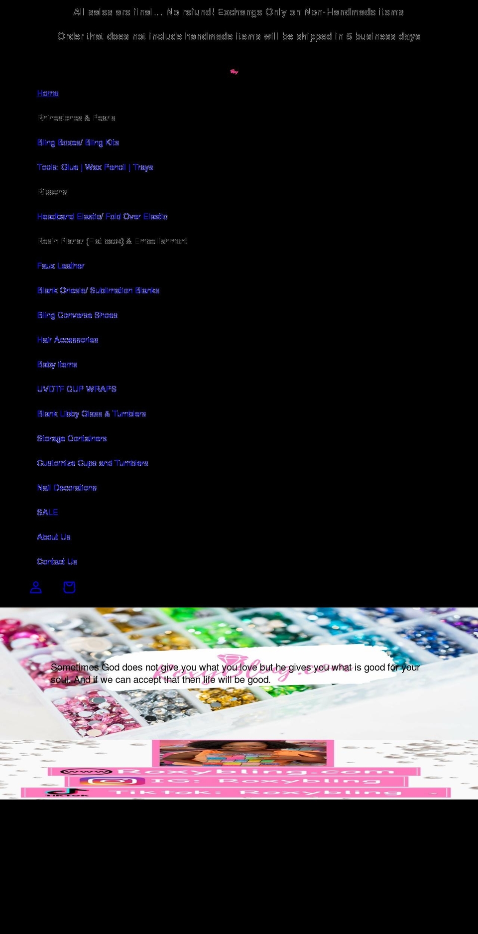 roxybling.com shopify website screenshot