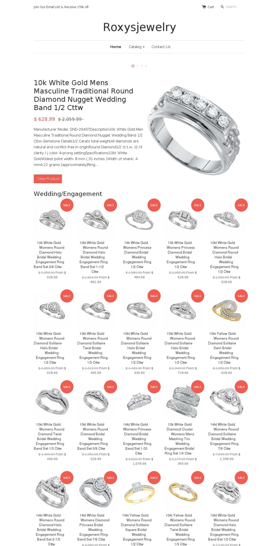 roxyjewelry.com shopify website screenshot