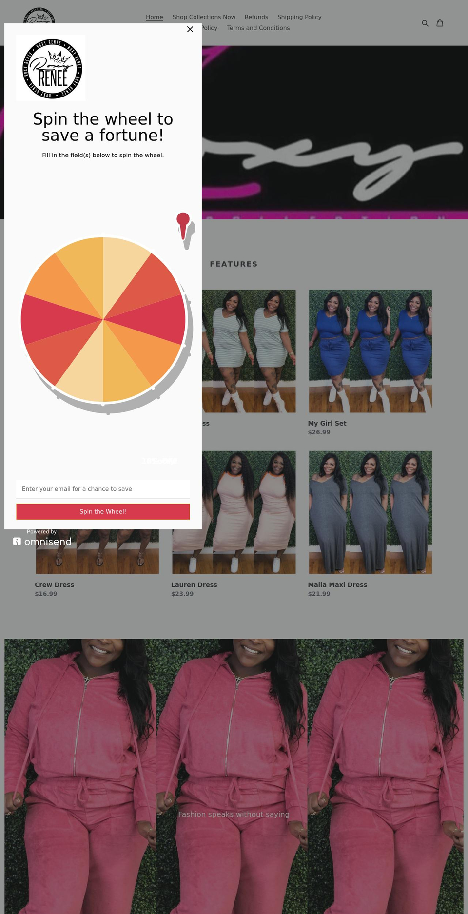 roxyrenee.com shopify website screenshot