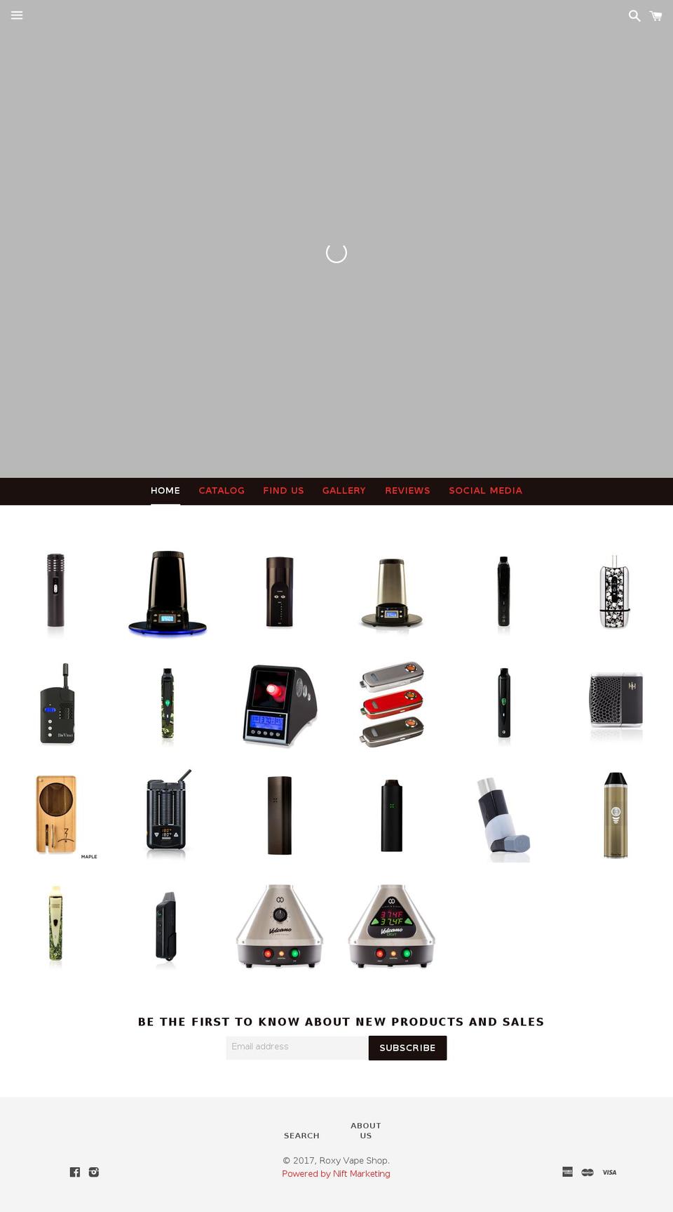 roxyvapes.com shopify website screenshot