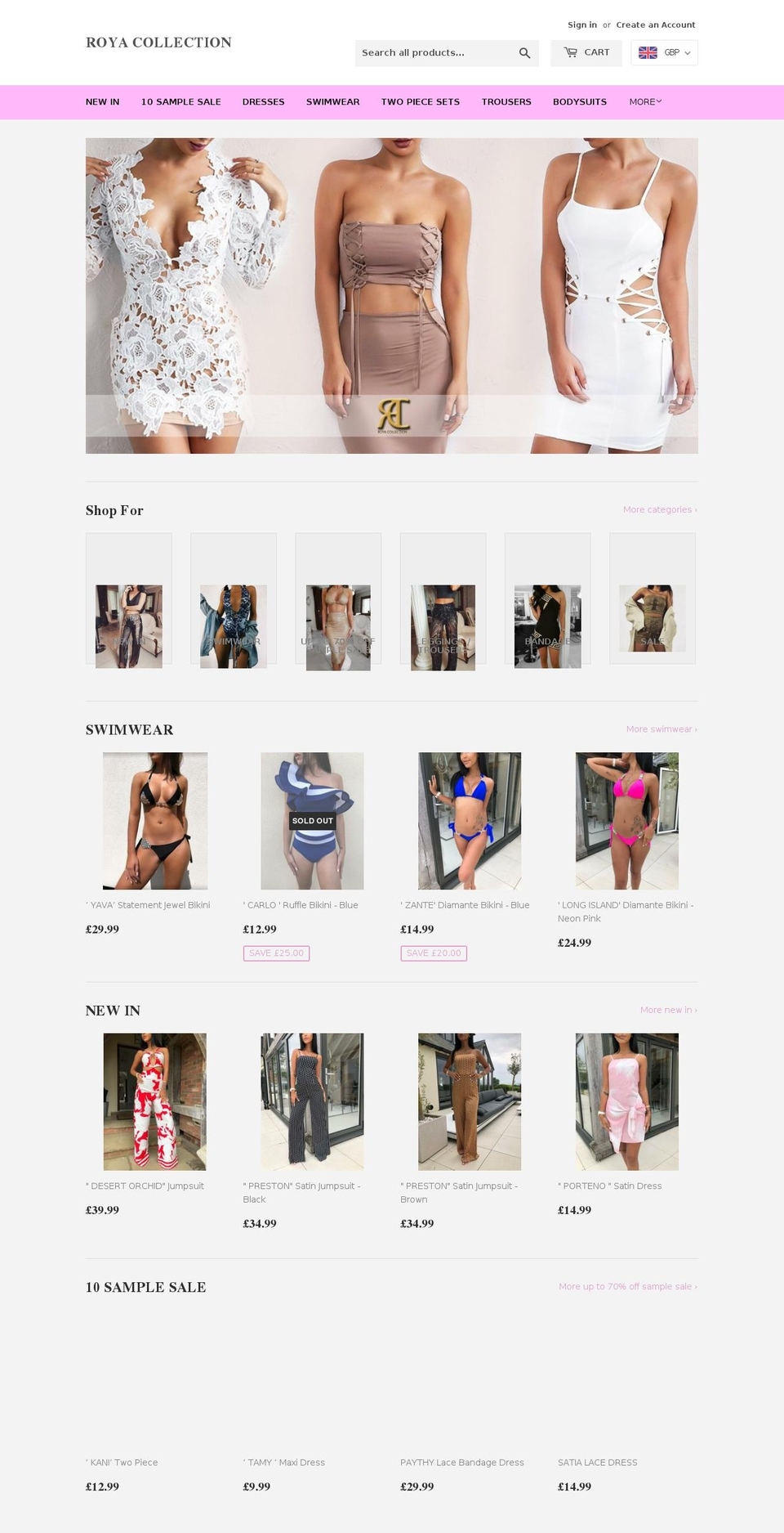 royacollection.com shopify website screenshot