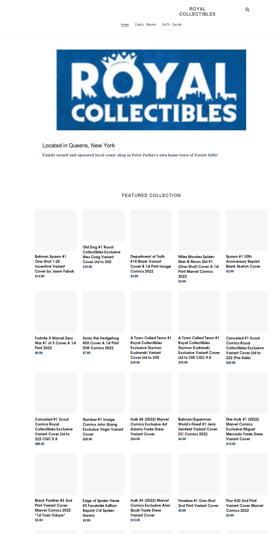 royal-collectibles-nyc.myshopify.com shopify website screenshot