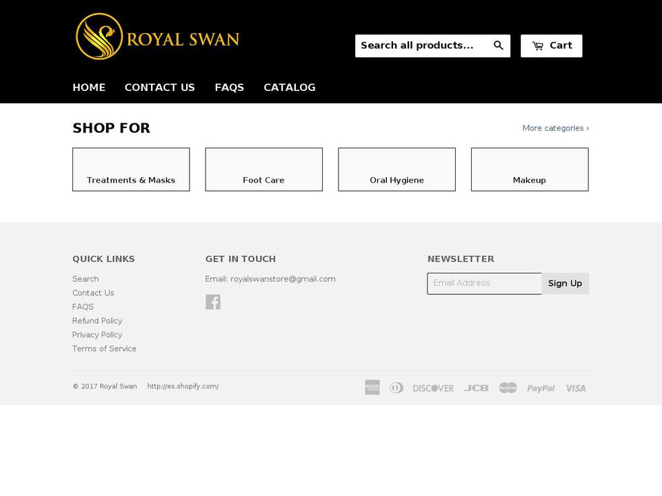 royal-swan.com shopify website screenshot