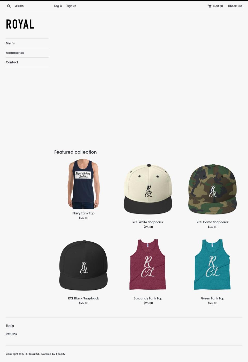 royal.clothing shopify website screenshot
