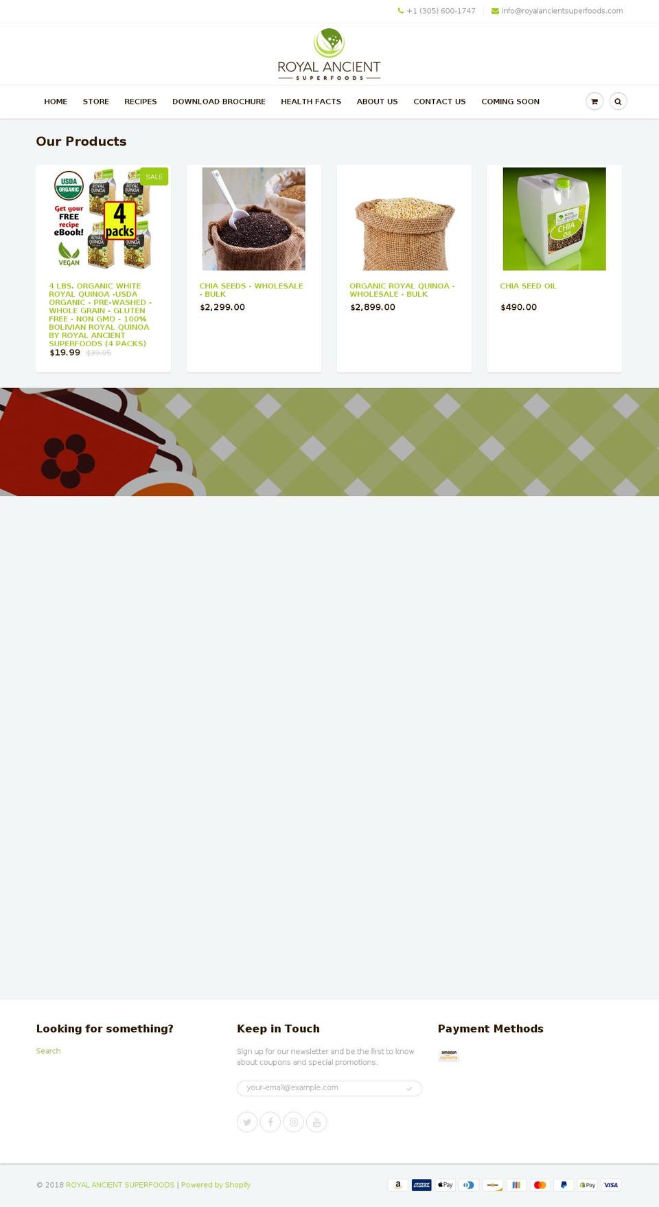 royalancientsuperfoods.com — Shopify storefront screenshot