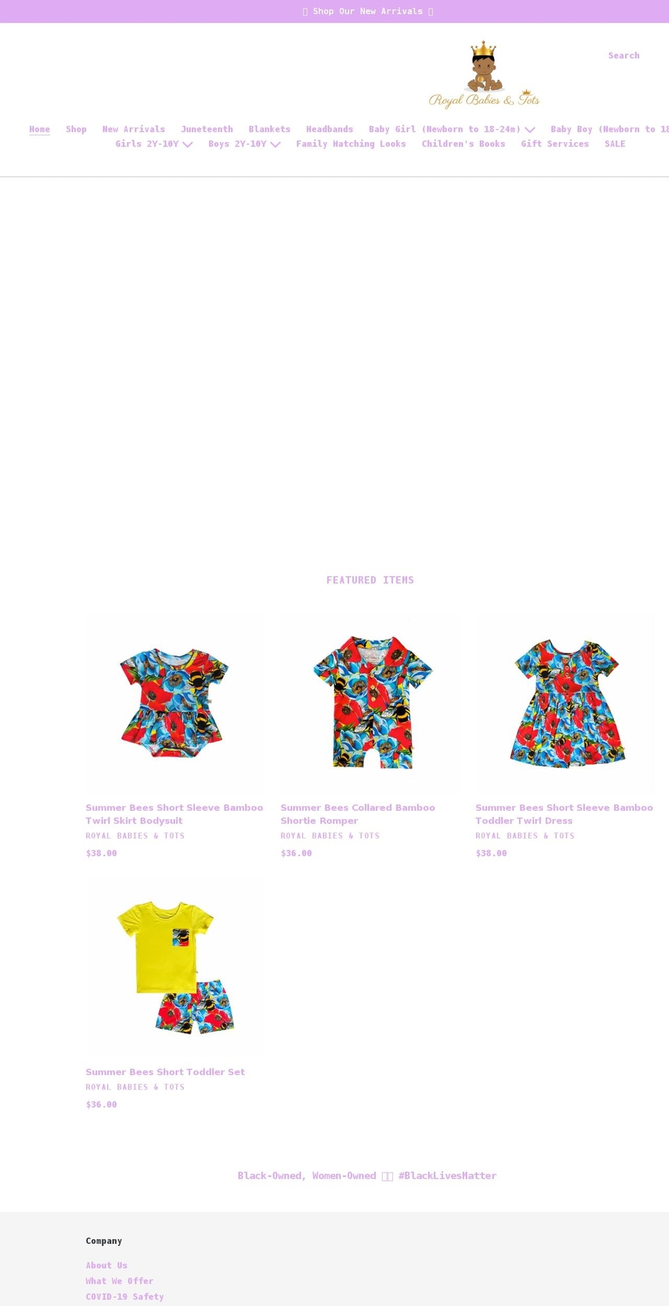 royalbabiesandtots.com shopify website screenshot
