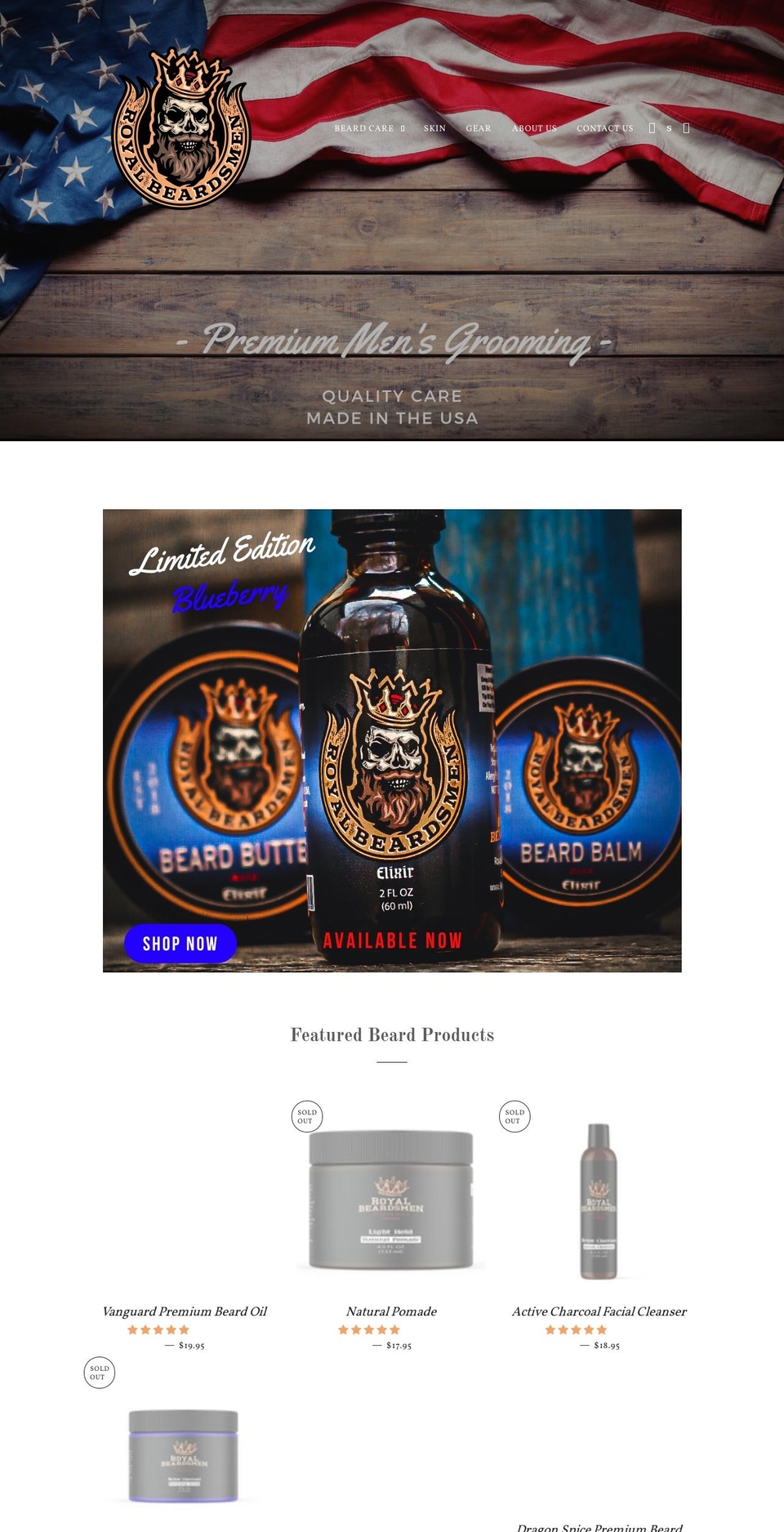 royalbeardsman.com — Shopify storefront screenshot