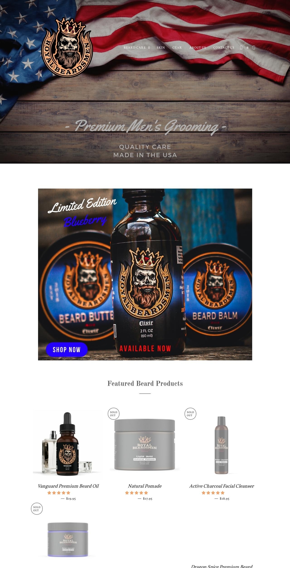 royalbeardsmen.com shopify website screenshot