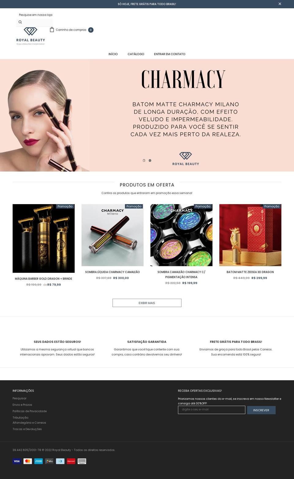 royalbeauty.com.br shopify website screenshot