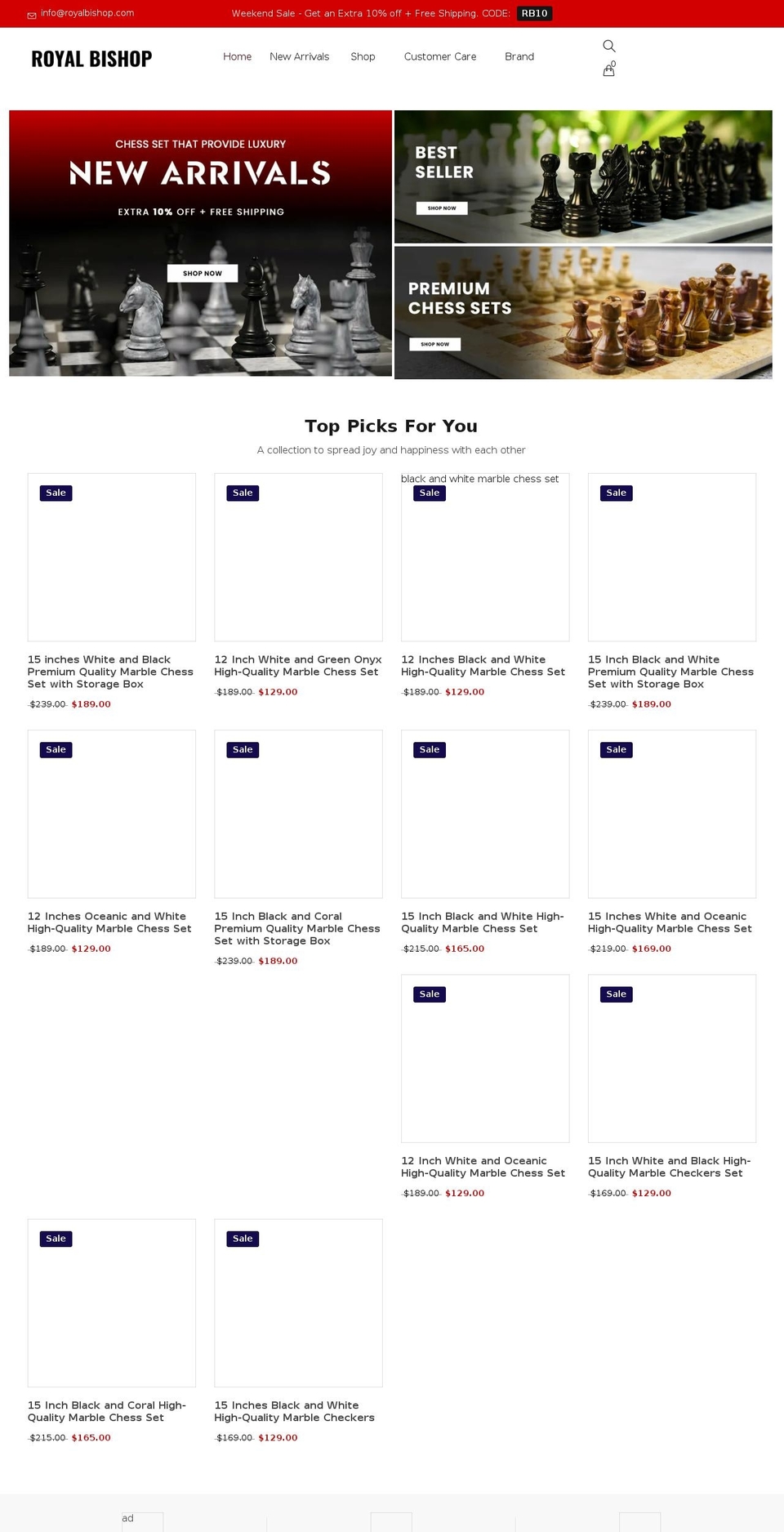 royalbishop.com shopify website screenshot