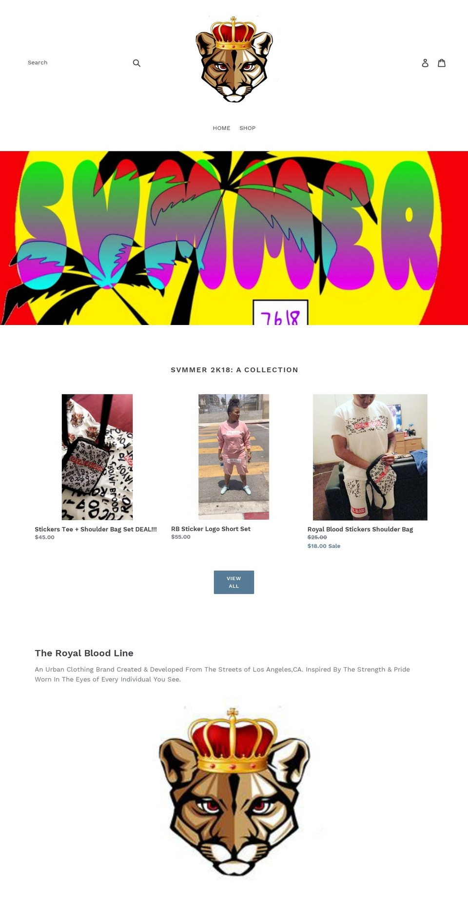royalbloodclothing.com — Shopify storefront screenshot