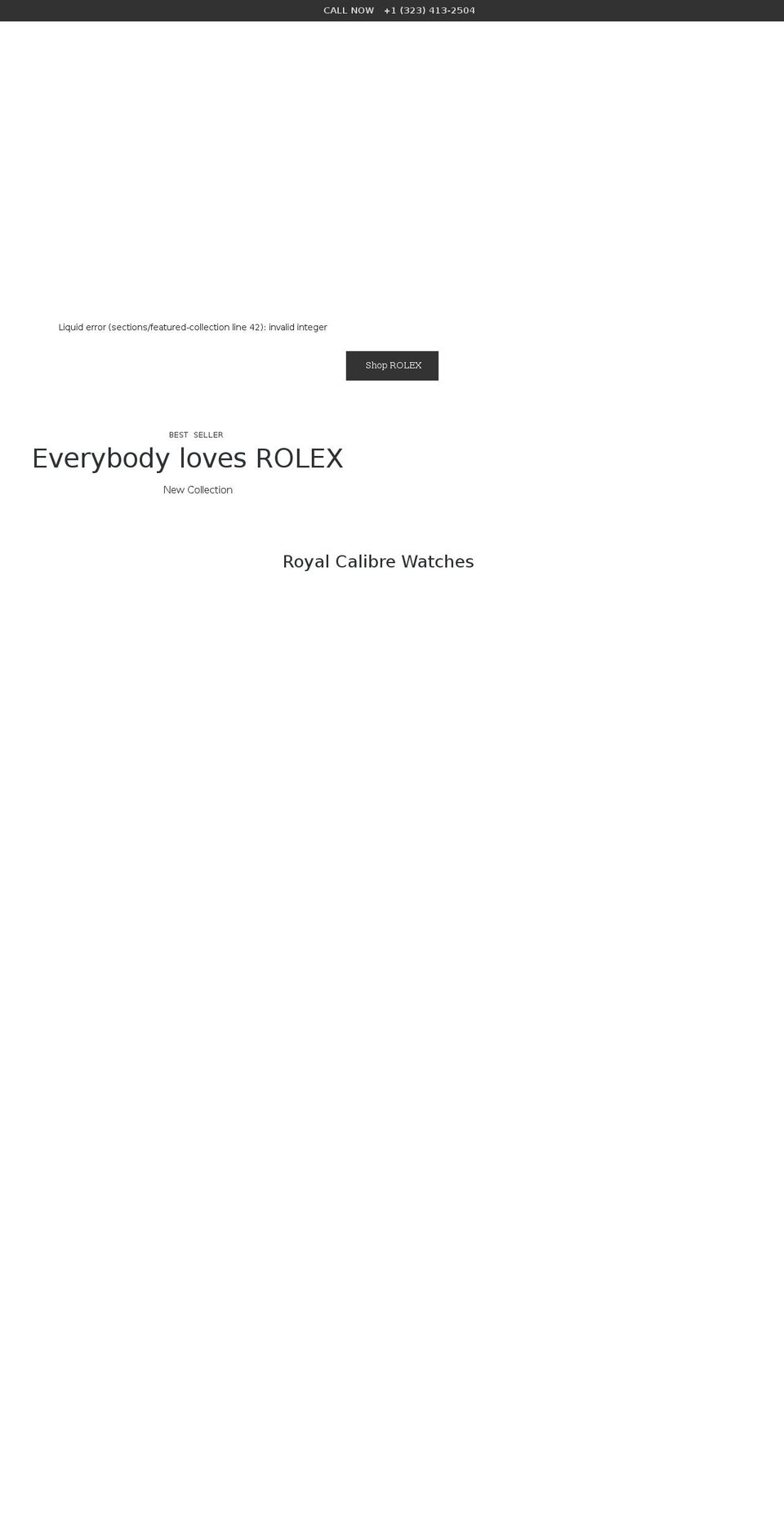 royalcalibre.com shopify website screenshot