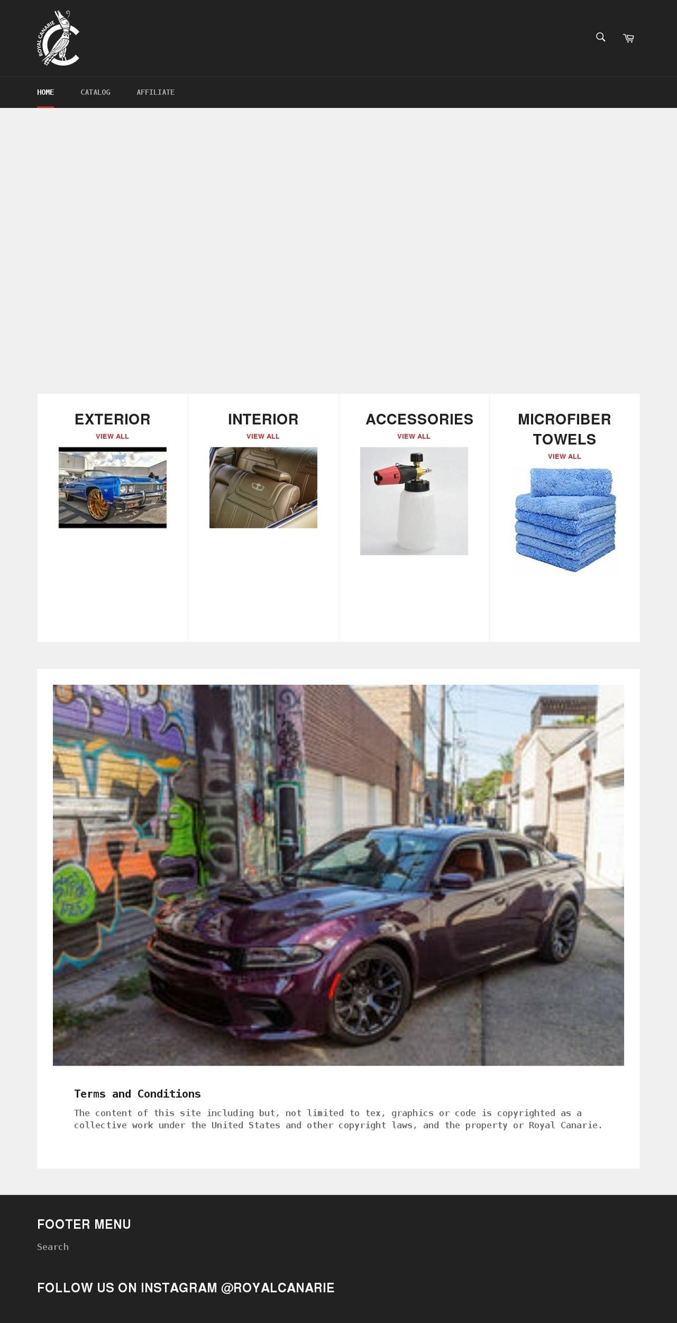 royalcanarie.com shopify website screenshot