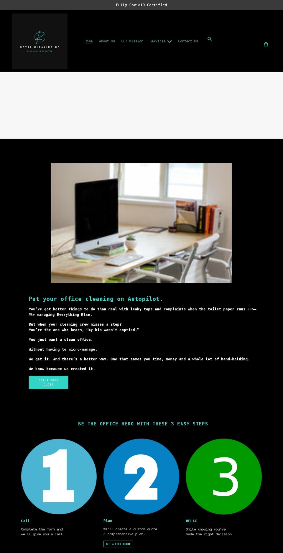 royalcleaningco.com shopify website screenshot