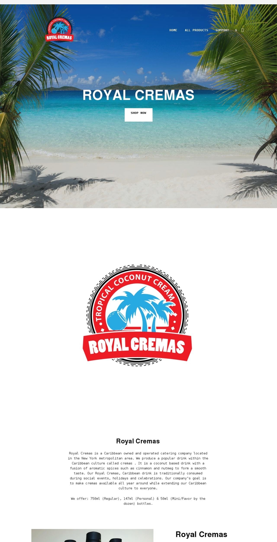 royalcremas.com shopify website screenshot