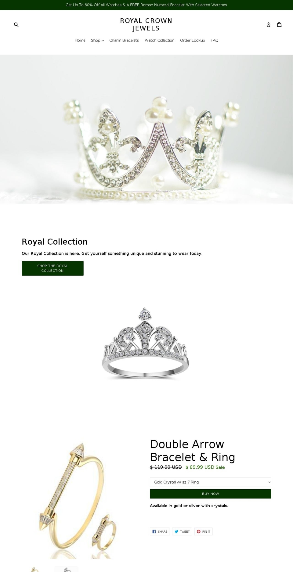 royalcrownjewels.com — Shopify storefront screenshot