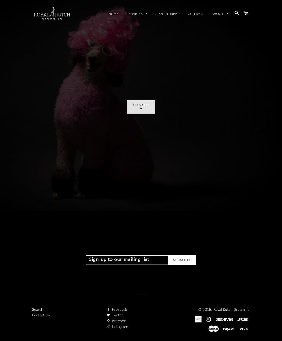 royaldutchgrooming.com shopify website screenshot