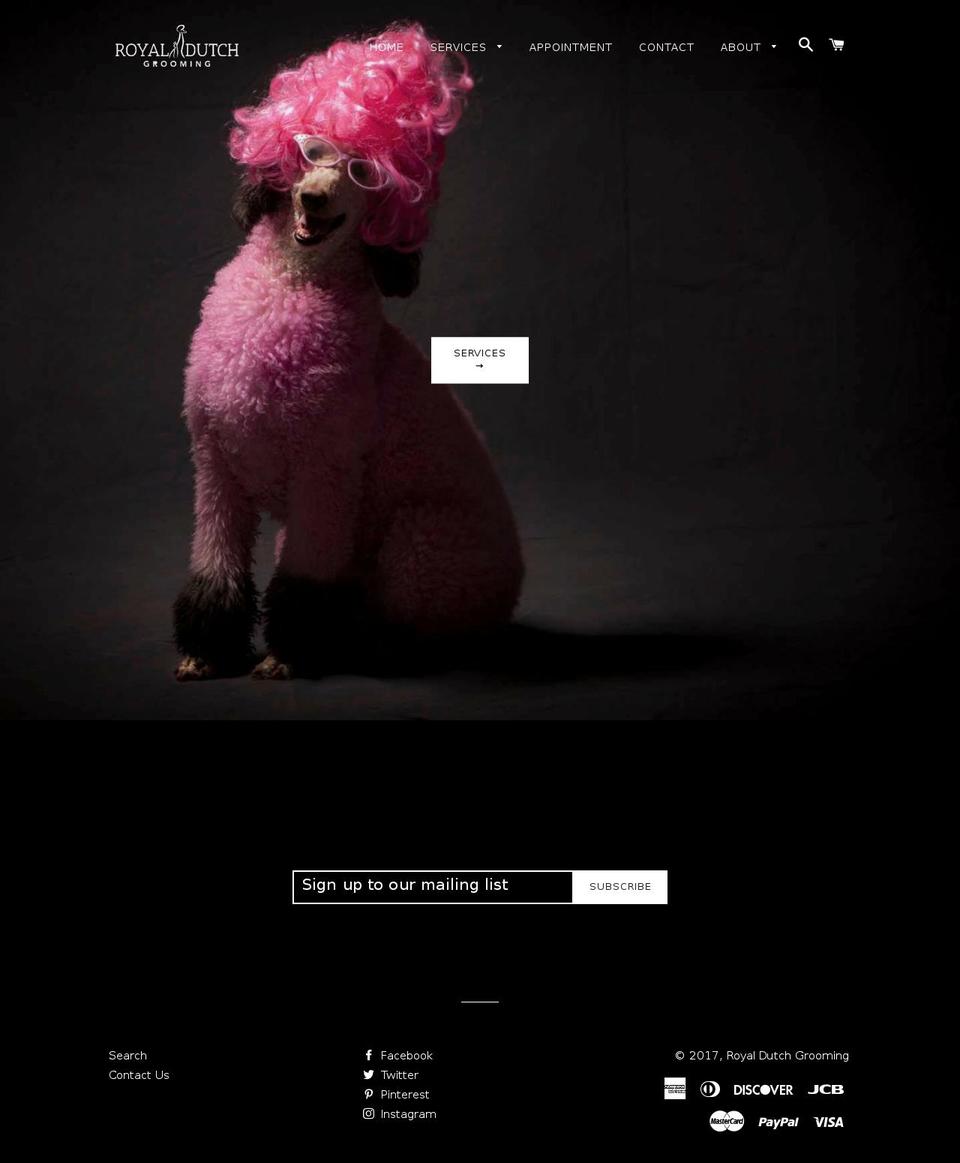 royaldutchgrooming.net shopify website screenshot