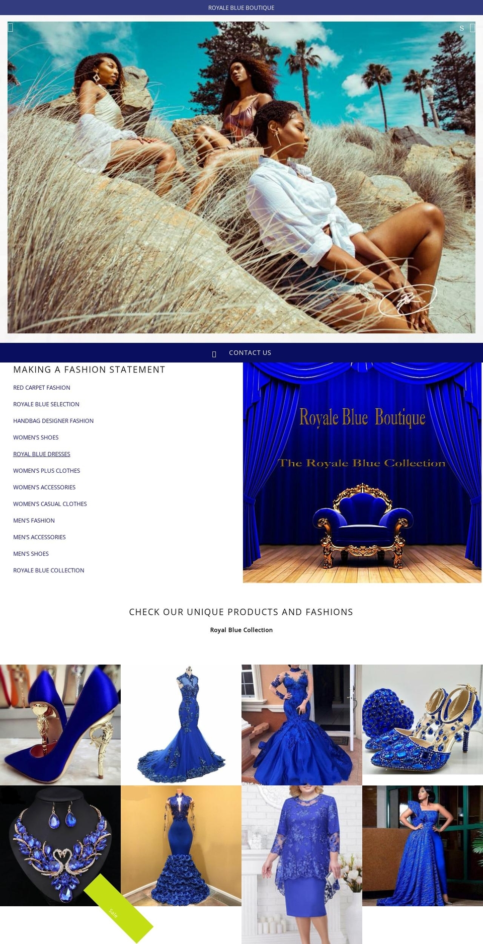royaleblueboutique.com — Shopify storefront screenshot