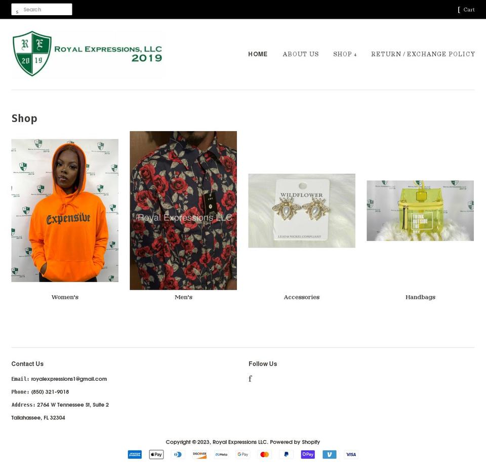 royalexpressionsllc.com shopify website screenshot