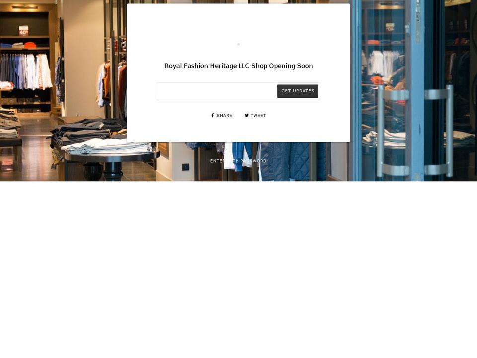 royalfashionheritagellc.com — Shopify storefront screenshot