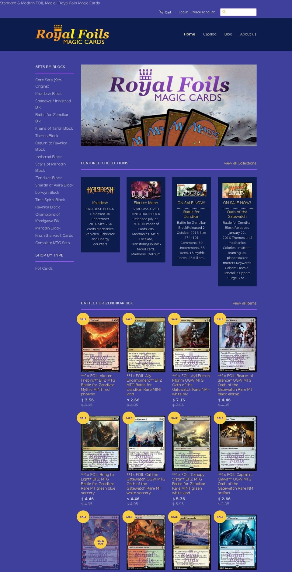 royalfoils.com shopify website screenshot